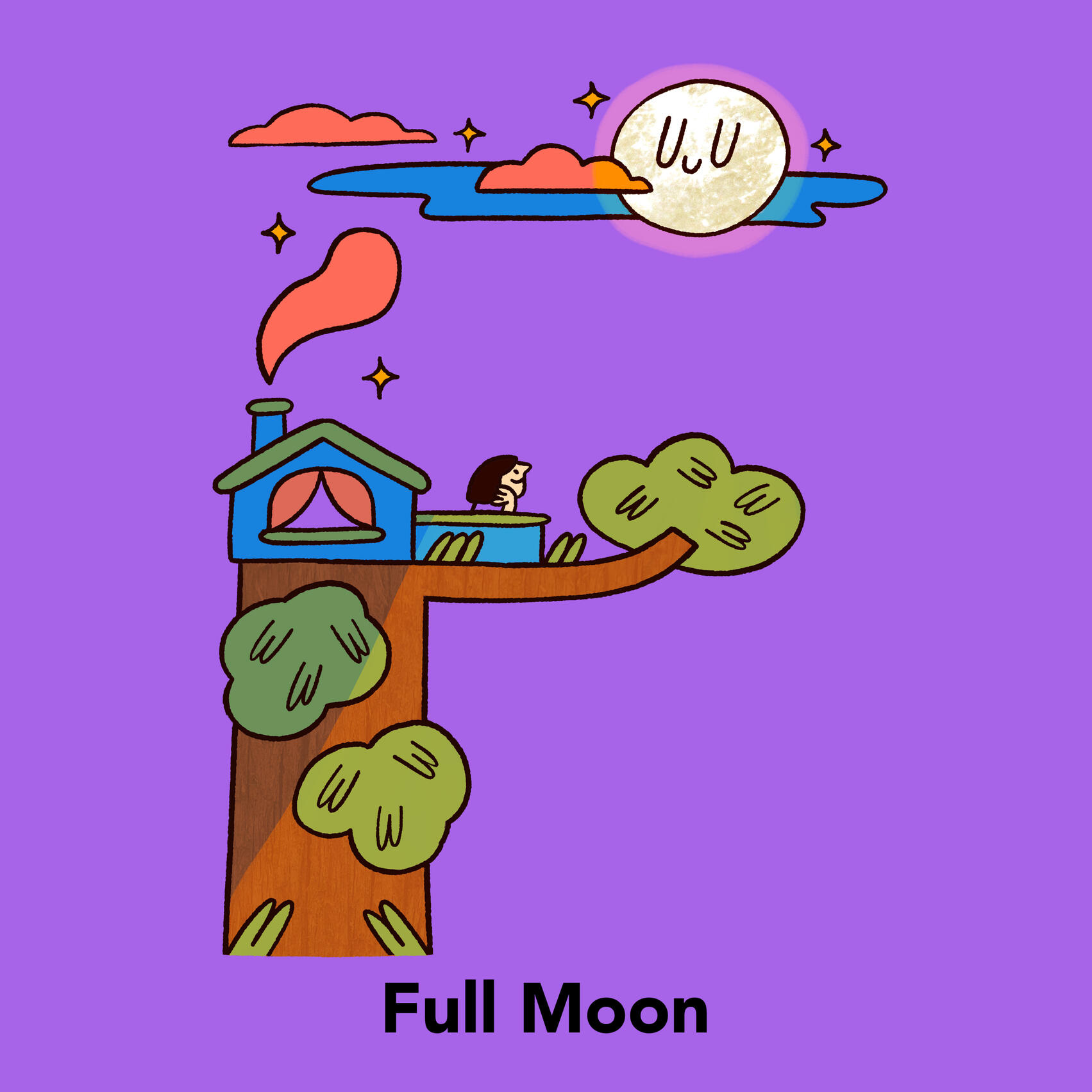 Space Alphabet Series. F is for Full Moon.